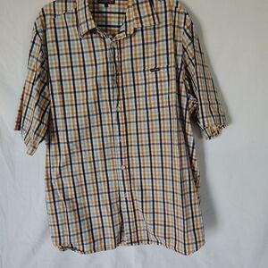 Ecko Unlimited Blue and Orange Casual Button Down Shirt